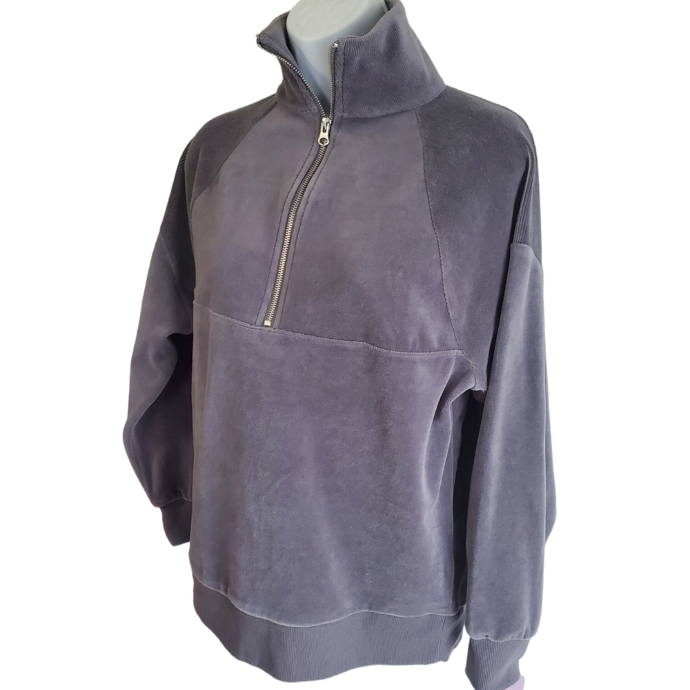 Wild Fable Quarter Zip Velour Sweatshirt